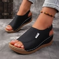 thumbnail image 4 of Modisza Summer Wedge Sandals for Women Ankle Strap Orthopedic Arch Support Shoes Comfortable Walking Rubber Sole Slides Size 6 Black, 4 of 6