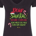 thumbnail image 4 of Inktastic Christmas Dear, Santa Before I Explain How Much Do You Know? Women's V-Neck T-Shirt, 4 of 5