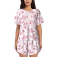 thumbnail image 1 of Balery Baby Salamander Conjunto de Pijama para Mujer con Estampado, Dos Piezas de Manga Corta y Shorts, Ropa de Dormir Suave con Cuello Redondo y Bolsillos-Large, 1 of 6