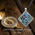 thumbnail image 6 of JUSORA Viking Necklace for Men Sterling Silver Compass Vegvisir Pendant Norse Viking Jewelry Gifts for Men, 6 of 6