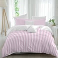 thumbnail image 2 of Pink White Stripe Bedding 3 Piece Duvet Cover Set Full Size, Modern Minimalist Geometric Striped Soft Microfiber Comforter Cover with Zipper Closure & Pillowcases, Wrinkle & FadeResistant Quilt Cover, 2 of 9