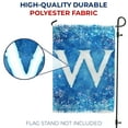 thumbnail image 4 of America Forever Winter Monogram Letter W Garden Flag Vertical Double Sided 12.5 x 18 inches Snowy Winter Holiday Seasonal Flags for Outdoor, Yard, Porch Decoration, Blue Background, Snowflake Flag, 4 of 7