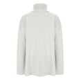 thumbnail image 4 of cfhntfmh Oversized Sweater for Women Turtleneck Long Sleeve Casual Knit Pullover Tops Fall Winter Outfits for Women（White,Small), 4 of 6