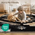 thumbnail image 4 of ODIKA Farmhouse Boho Faded Interlocking Shapes Desk Dining Under Table for Bedroom, Bedside, Nursery, Pet Friendly & Kids Safe, 4 of 7