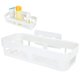 thumbnail image 5 of Estante de almacenamiento para baño sin perforaciones, estante de almacenamiento de artículos diversos de cocina montado en la pared de plástico, 5 of 8