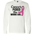 thumbnail image 3 of Inktastic Breast Cancer Awareness Cancer Picked the Wrong Girl Long Sleeve T-Shirt, 3 of 5