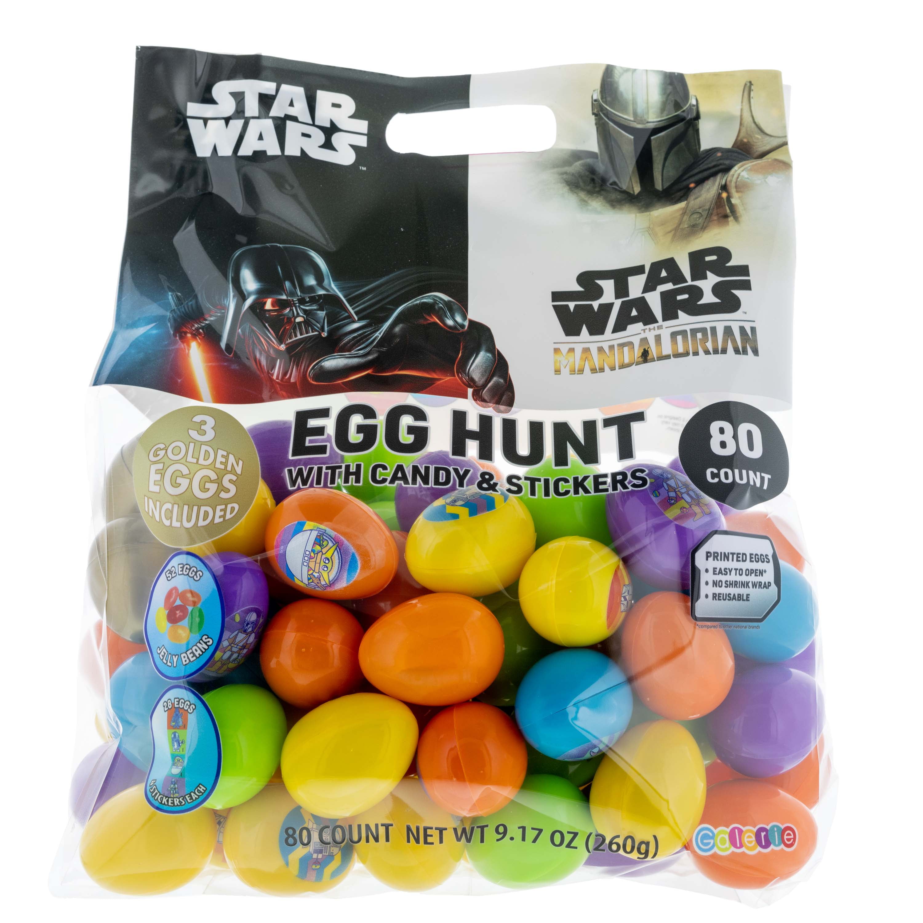 Galerie Star Wars the Mandalorian 80 Count Egg Hunt Bag with Candy and Stickers, 9.17 oz
