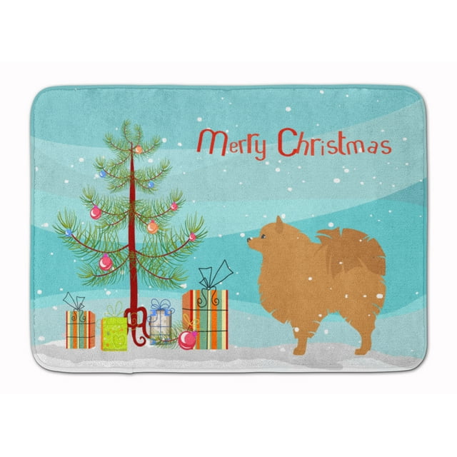 Carolines Treasures BB2960RUG Pomeranian Tapis en Mousse à Mémoire de Forme Lavable en Machine Joyeux Noël Arbre