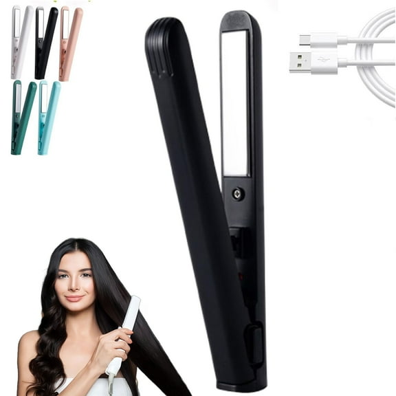 Curling Iron, Mini 2-in-9 CurlingIron for Hair, Portable USB for Travel Home