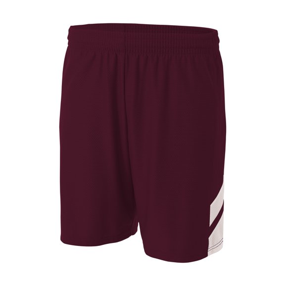 A4 N5178 Mens Fast Break Short - Maroon White - 2XL