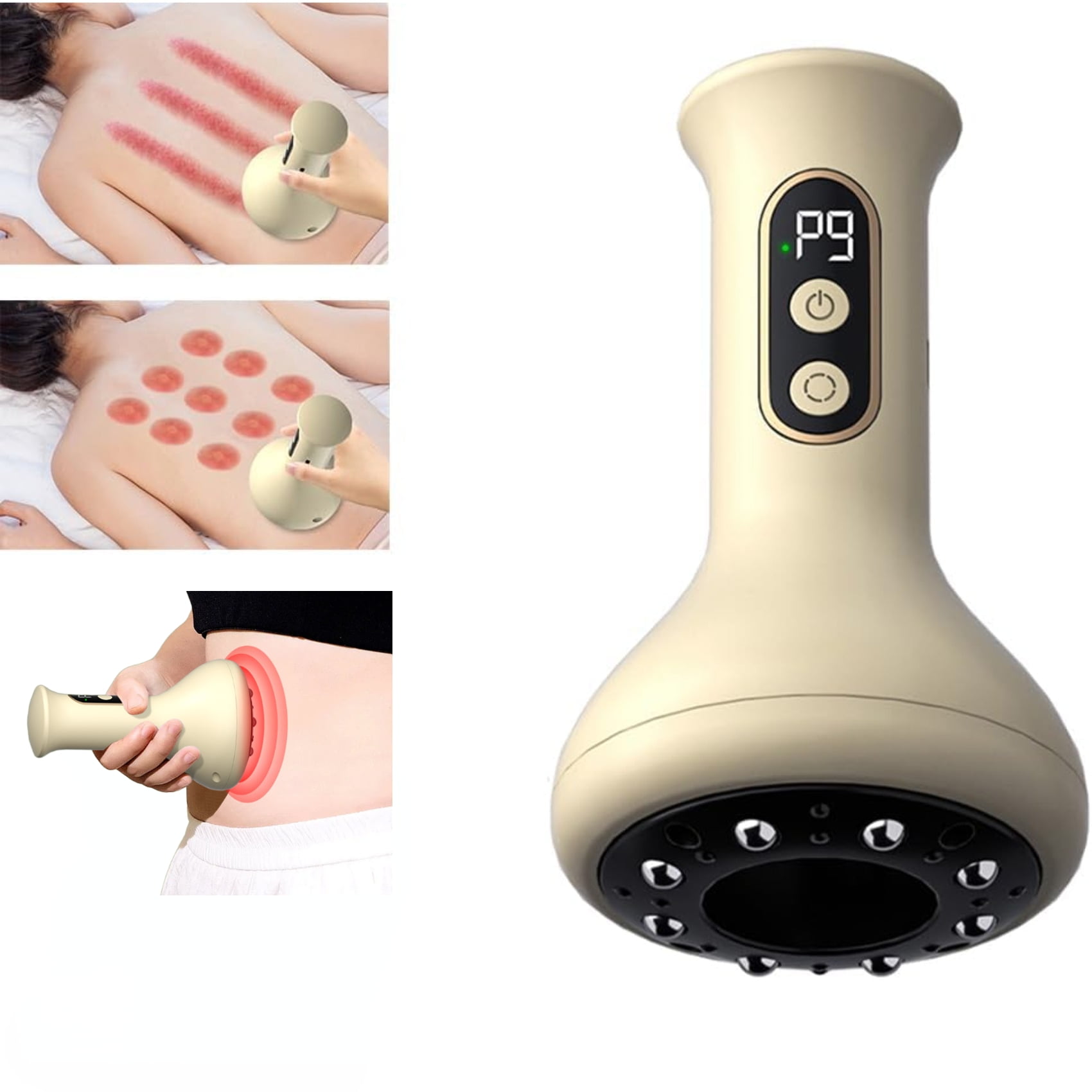Handheld Cellulite Massager, 9 Vibration Modes Cordless Rechargeable Body Shaping Machine for Arms Legs Back, Home Use（1pcs）