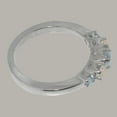 thumbnail image 4 of LBG British Made 10k White Gold Womens Ring Natural Aquamarine & Opal band Ring - 33 size options - Size 7.5, 4 of 6