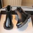 thumbnail image 4 of Bnwani Girls Winter Boots Ankle PU Leather Side Zipper Fleece Lined Velvet Flat Princess Booties 2-11 Years, 4 of 9