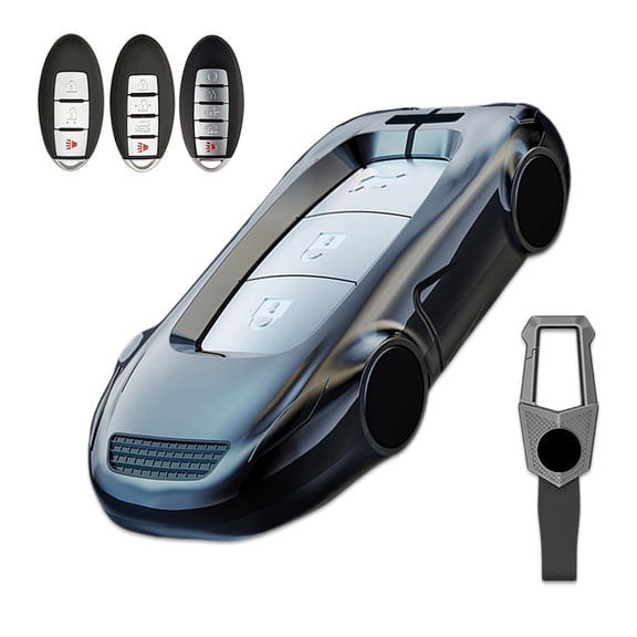 Zinc Alloy Metal Key Fob Case Cover Compatible with Nissan Rogue Altima Sentra GTR Frontier Maxima Titan Murano Kicks Juke Versa Armada Pathfinder