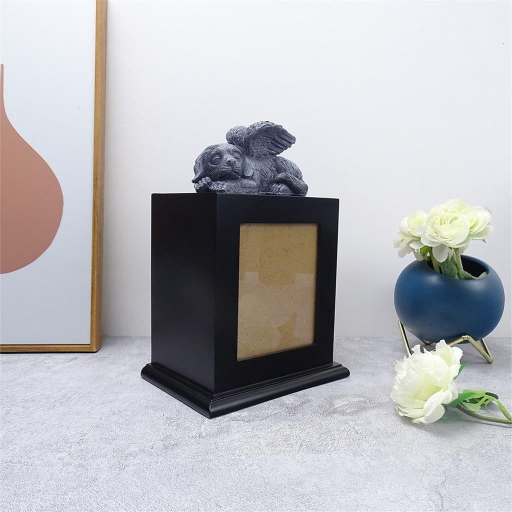 Pet Urn for Ashes Pet Ashes Box with Angelic Dog Statue Ashes Box Funeral Urn