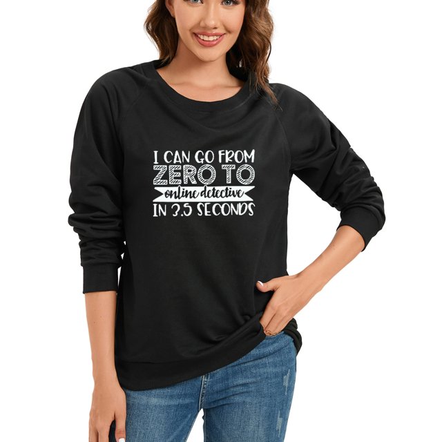 Gibobby Sudadera de mujer Sudadera de manga larga con cuello redondo para mujer(Negro,M)