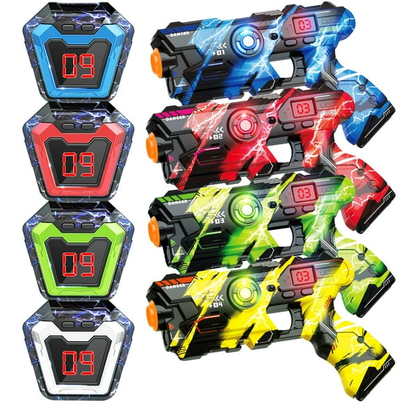 OSALON Laser Tag Guns Set of 4 with Digital LED Score Display Vest Infrared Multi-Function Laser Tag Guns,Fun Outdoor Toys for Kids Ages 6 7 8 9 10 11 12+ Year