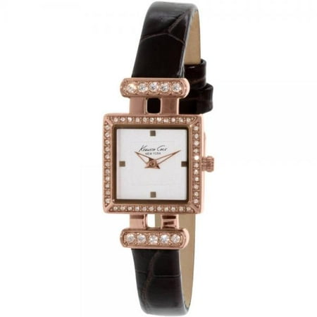 Kenneth Cole New York Women's KC2826 Classic White Dial Strap Stones Bezel Rose Gold Watch