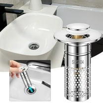 Sltwyw Press Type Stainless Steel Sink Strainer - Pop-Up Drain Filter Basket with Anti-Clog Mesh, Basin Bounce Core