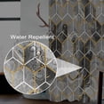 thumbnail image 2 of Grey Marble Shower Curtain 36x72 inches for Bathroom Abstract Cubic Geometry Stall Bathtub RV Room Partition Modern Honeycomb Waterproof Fabric Shower Curtains with Hooks, 2 of 2