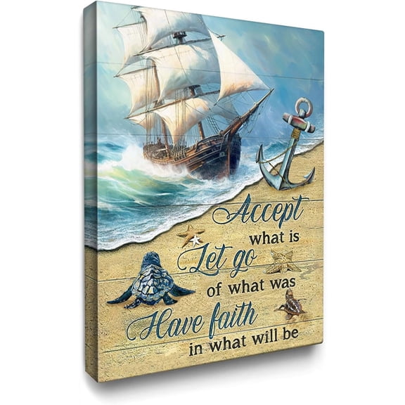 Inspirational Sea Turtle Wall Art Canvas Christian Turtle Scripture Painting Nautical Wall Decor Framed Posters Home for Living Room Bedroom Bathroom Decoration 12x16 inch