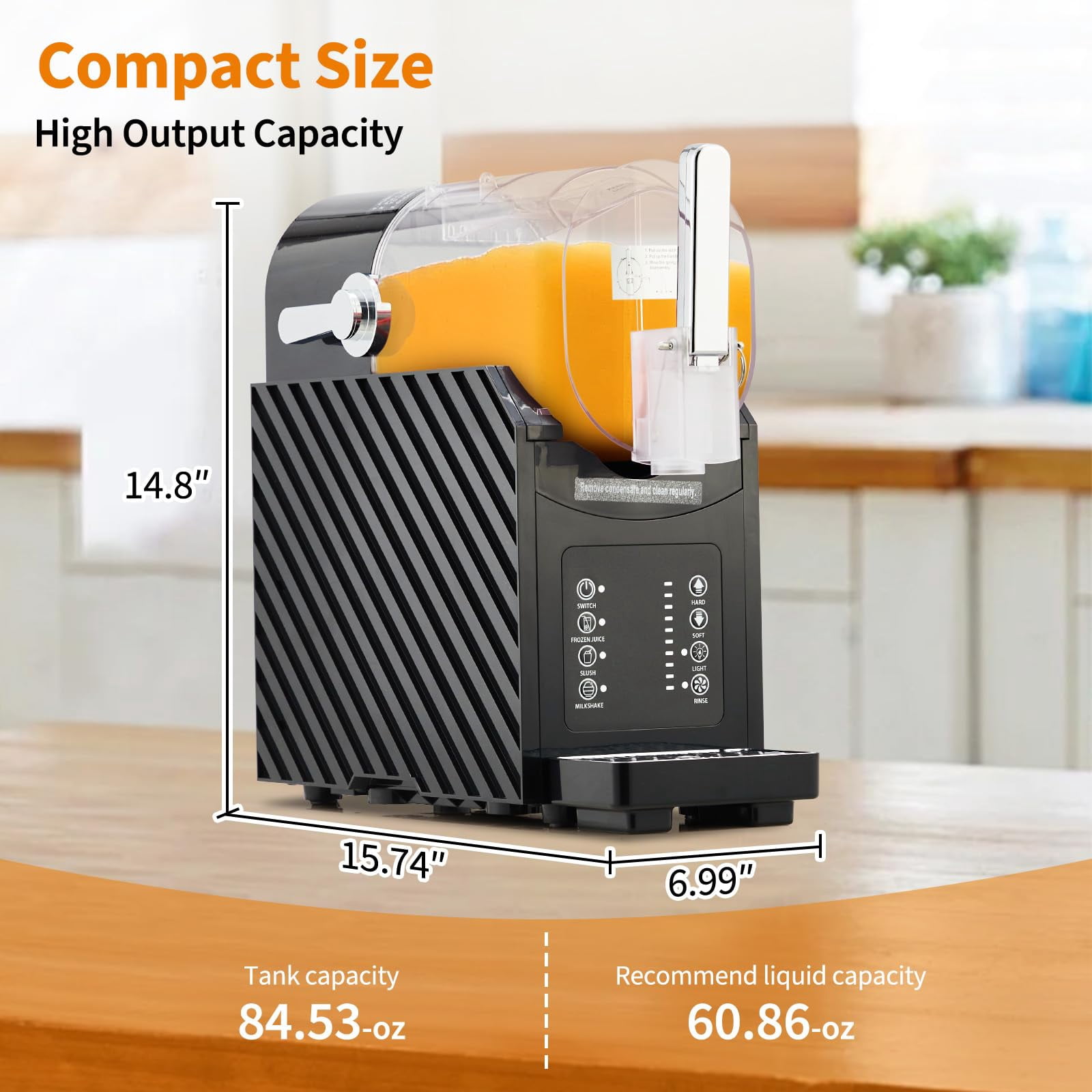 Professional Slushie Maker 84oz - 3-in-1 Frozen Drink Machine with Auto Clean & LED Touch Panel - Commercial Grade for Margaritas, Smoothies, Frappes at Home or Business