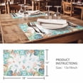 thumbnail image 3 of Placemats Set of 8, Beach Coastal Woven Placemat, Linen Place Mats for Kitchen/Dining Tables, Summer Coral Starfish Nautical Ocean Washable Table Mats for Party, 3 of 8