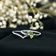 thumbnail image 4 of Rosec Jewels Peridot Diamond Wedding Bridal Ring Set - Marquise Engagement Ring with Enhancer - AAA Grade - With Jewelry Box, 925 Sterling Silver, US 3.50, 4 of 8