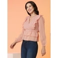 thumbnail image 2 of Globus Women Peach Ruffles Wrap Top, 2 of 5