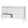thumbnail image 2 of Baxton Studio Lucera Mid-Century White Bobbin Wood 6-Drawer Dresser, 2 of 6