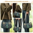 thumbnail image 4 of FORMRS Womens Shoulder Bag with Chain Strap Clutch Purse Cute Tote Handbag, Navy Blue Peacock Pattern, 4 of 7