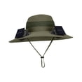 thumbnail image 3 of Sombrero de pescador con ventilador solar ajustable para verano, ideal para pesca, senderismo y playa. Verde, 3 of 8