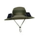 thumbnail image 3 of Sombrero de pescador con ventilador solar ajustable para exteriores, universal, recargable y ligero. Verde, 3 of 9