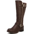 thumbnail image 3 of GLOBALWIN Women's Brown Quilted Knee-High Fall Winter Fashion Riding Boots 6.5M, 3 of 8