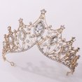 thumbnail image 3 of Tiara nupcial, coronas nupciales barrocas vintage corona de princesa corona de boda diadema de primera línea, 3 of 7