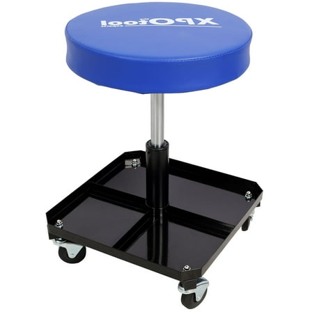 S-HOME Adjustable Garage Stool With Tool Tray Storage in Sleek Black Color 250 LBS Capacity for Mechanics