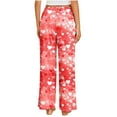 thumbnail image 6 of zbxnLI Plus Size Pajama Pants for Women Heart Printed Pjs Sleep Pants Comfort Waist Wide Leg Lounge Pants, 6 of 6