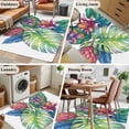 thumbnail image 5 of Tropical Plant Area Rugs 2.7'x5', Washable Small Throw Rugs for Kitchen Bedroom, Summer Watercolor Botanical Palm Leaves Indoor Outdoor Rug Non-Slip Low Pile Carpet Runner Reversible Floor Mats, 5 of 8