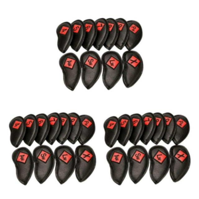 Guardoinrt Housse de Tête de Club en Fer Durable pour Golf Protection Durable Fermeture Sécurisée Noir Rouge 3 Pcs