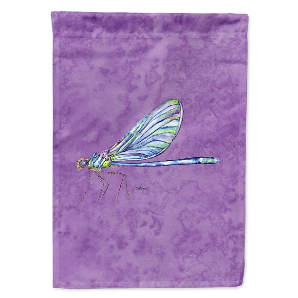 Dragonfly on Purple Garden Flag