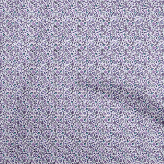 oneOone Cotton Cambric Bluish Violet Fabric Christmas Sewing Material Print Fabric By The Yard 42 Inch Wide
