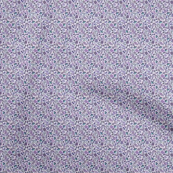 oneOone Viscose Chiffon Bluish Violet Fabric Christmas Quilting Supplies Print Sewing Fabric By The Yard 42 Inch Wide