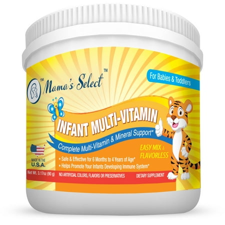 Infant Multi-Vitamins by Mama's Select for Immune Support, Children's Growth & Development, 25-Serving Per Container, No Artificial Colors, Flavors or Preservatives, Natural Baby (Best Vitamins For Child Growth)