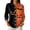 Orange, variant on Womens Casual Button Polo Shirt Halloween Print Collared Top Three Quarter Sleeve Loose Fit Pullover Blouse Tunic Multicolor 2XL