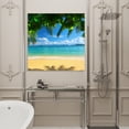 thumbnail image 4 of Wall Art Prints, Ocean Beach Framed Canvas Prints for Bedroom Living Room Bathroom Office, Blue Sea Shoreline Coconut Coastal Palm Tree Gallery Wrap Wall Art Poster for Gifts Home Decor 12"x12", 4 of 9
