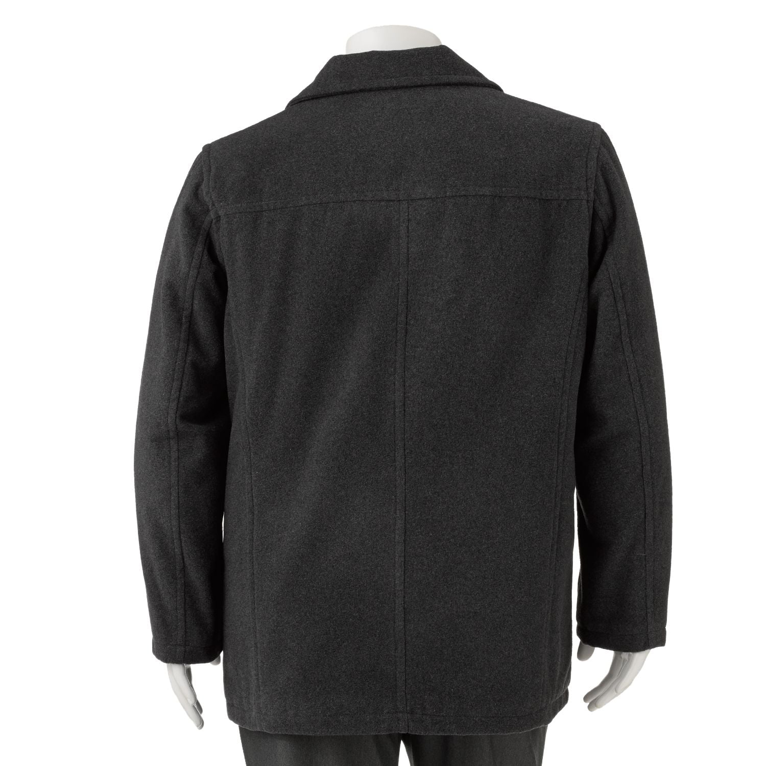 【訳アリ】WOOL COATING PEACOAT (CHARCOAL) Charcoal Wool Signature Peacoat - SARTORO