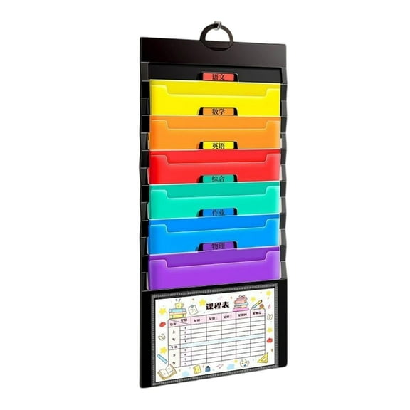 6 Pocket Folding File Bag Letter Size Document Organiser for Office School