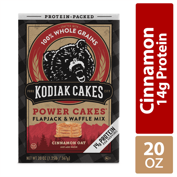 Kodiak Cakes Power Cakes Cinnamon Oat Pancake and Waffle Mix, 20 Oz Pack Of 6