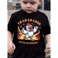 thumbnail image 1 of [Cartoon Print T-Shirt] Summer Fashion Big Boy Short Sleeve T-Shirt | "LA-LA-LA-LAVA CH-CH-CH-CHICKEN" Cartoon Element Print Outdoor Casual Top NY-DX6049, 1 of 6