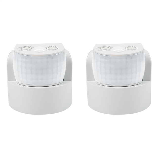 2X Waterproof Double Infrared Probe Motion Sensor IP65 AC 220V-240V PIR Motion Detector Automatic 120 °White,2 x Double Motion Sensor,White